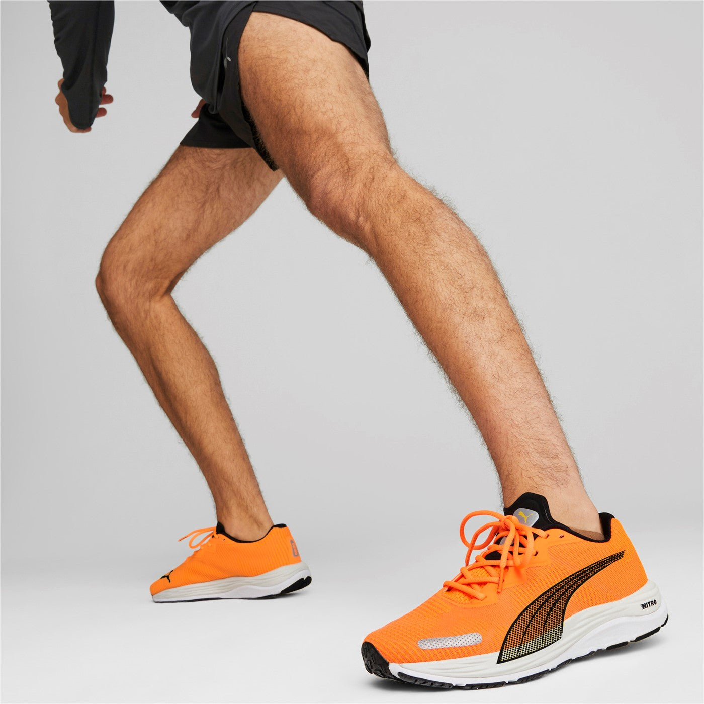 Puma Velocity Nitro Fade Uomo Arancio Verde Scarpe Running 378526-03