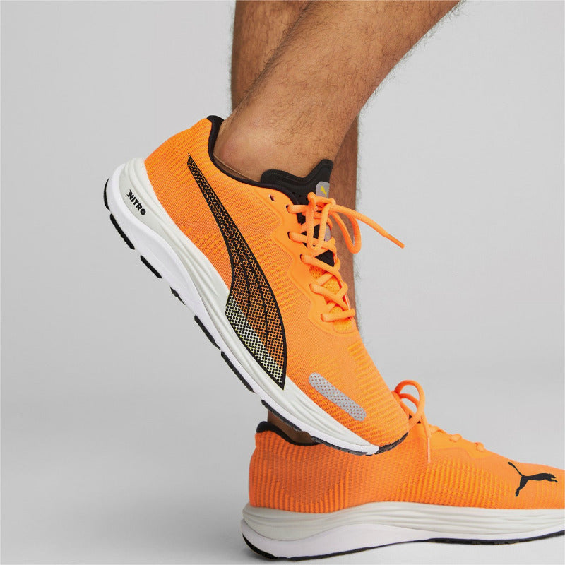 Puma Velocity Nitro Fade Uomo Arancio Verde Scarpe Running 378526-03