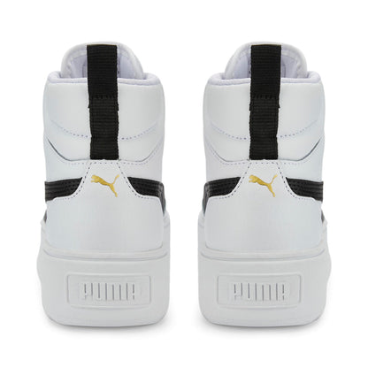 Puma scarpa sneakers da donna alta con zeppa Karmen Mid 385857 03 bianco nero