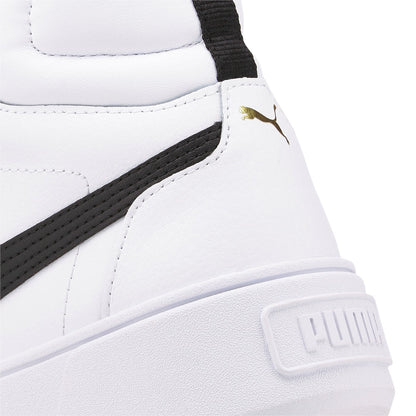 Puma scarpa sneakers da donna alta con zeppa Karmen Mid 385857 03 bianco nero