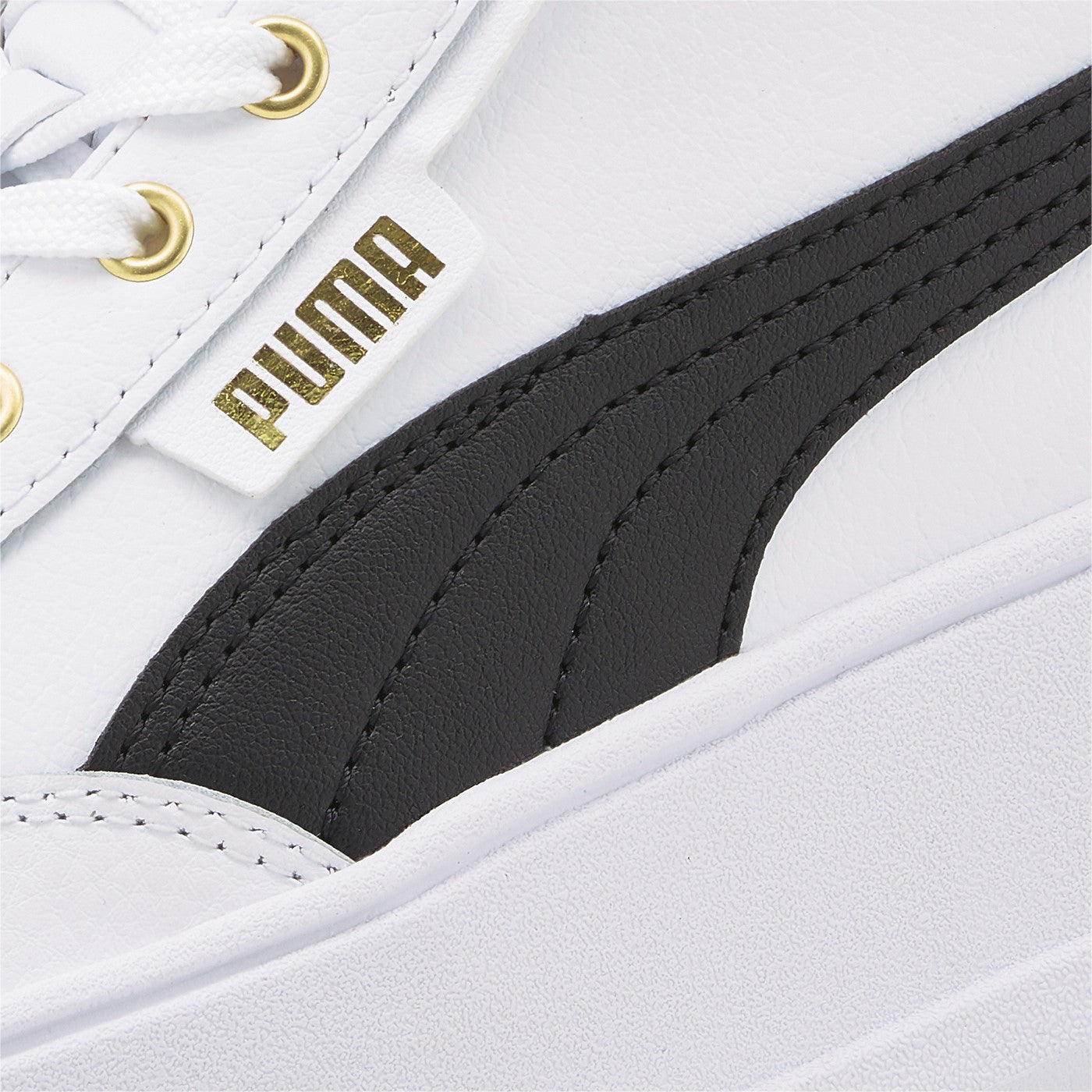 Puma scarpa sneakers da donna alta con zeppa Karmen Mid 385857 03 bianco nero