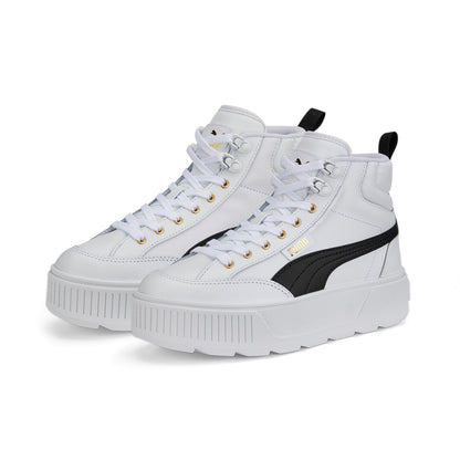 Puma scarpa sneakers da donna alta con zeppa Karmen Mid 385857 03 bianco nero