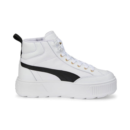 Puma scarpa sneakers da donna alta con zeppa Karmen Mid 385857 03 bianco nero