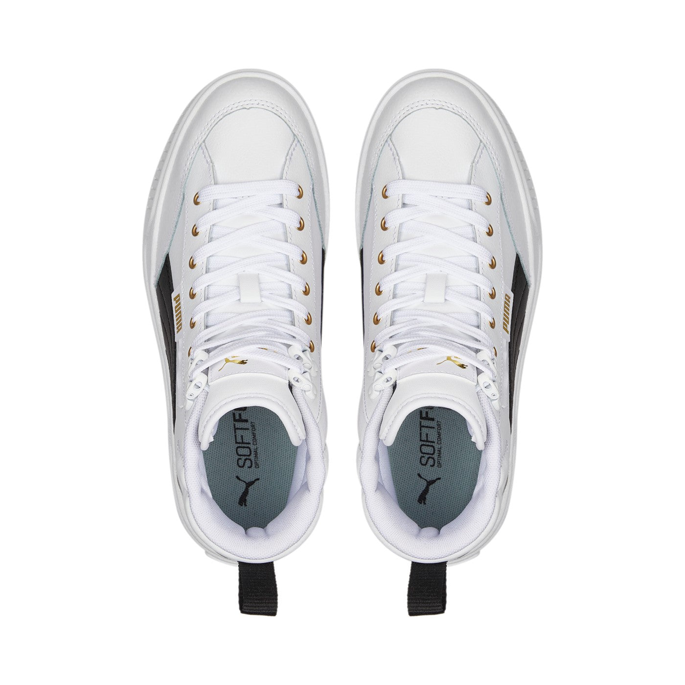 Puma scarpa sneakers da donna alta con zeppa Karmen Mid 385857 03 bianco nero