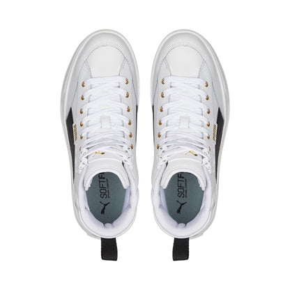 Puma scarpa sneakers da donna alta con zeppa Karmen Mid 385857 03 bianco nero