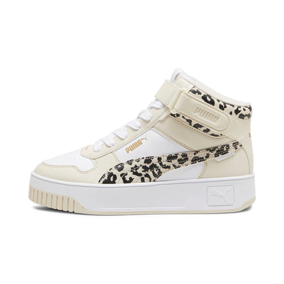 Puma scarpa sneakers da donna Carina Street Mid Animal 394675-01 bianco-beige