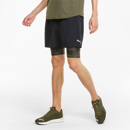 Puma pantaloncino da corsa da uomo 2in1 Short Run Graphic 521049 01 nero