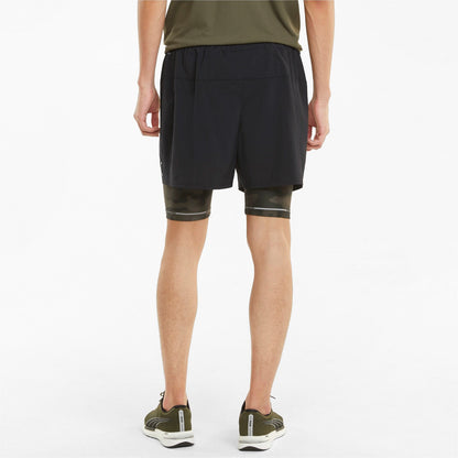 Puma pantaloncino da corsa da uomo 2in1 Short Run Graphic 521049 01 nero