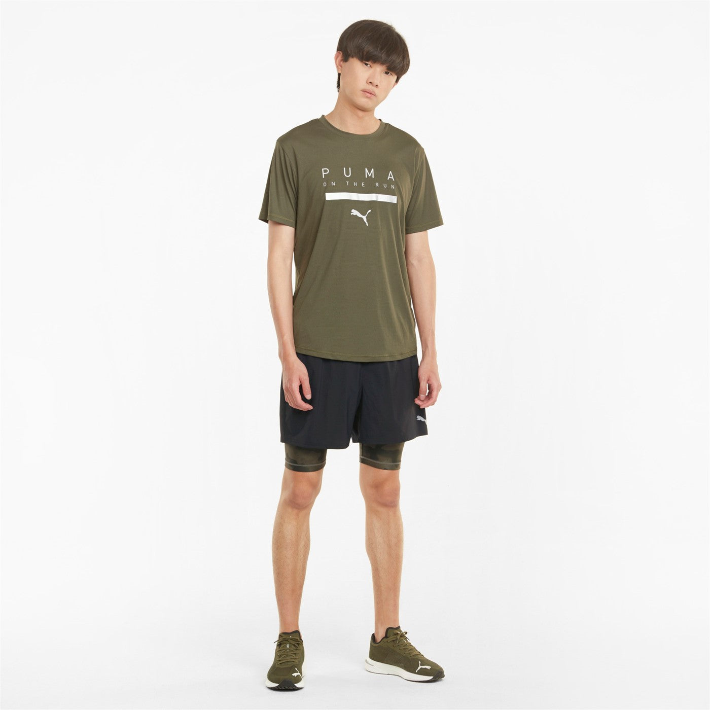 Puma pantaloncino da corsa da uomo 2in1 Short Run Graphic 521049 01 nero