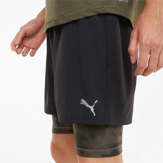 Puma pantaloncino da corsa da uomo 2in1 Short Run Graphic 521049 01 nero