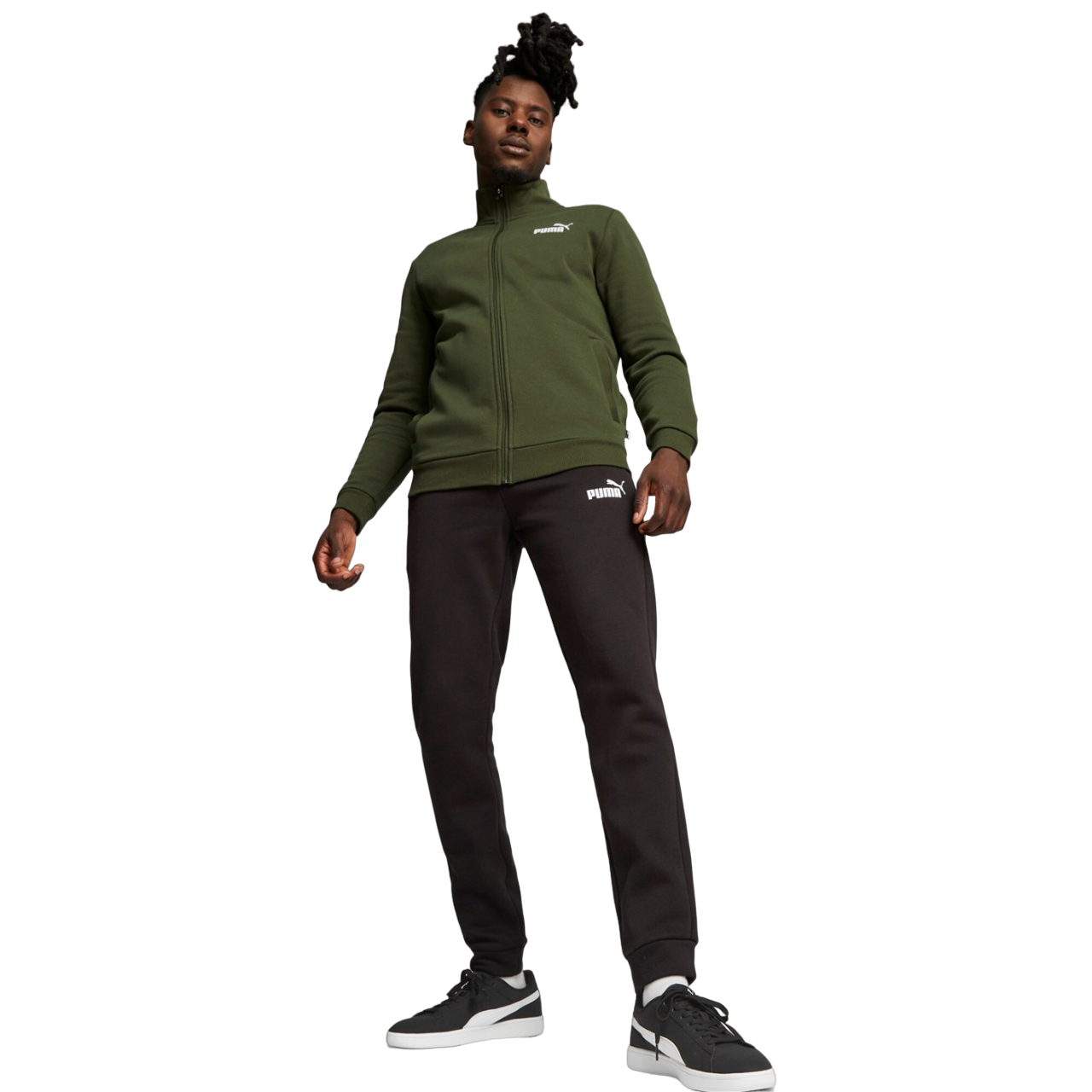 Puma Tuta da uomo in cotone con cerniera Clean Sweat Suit FL 585841 31 mirto
