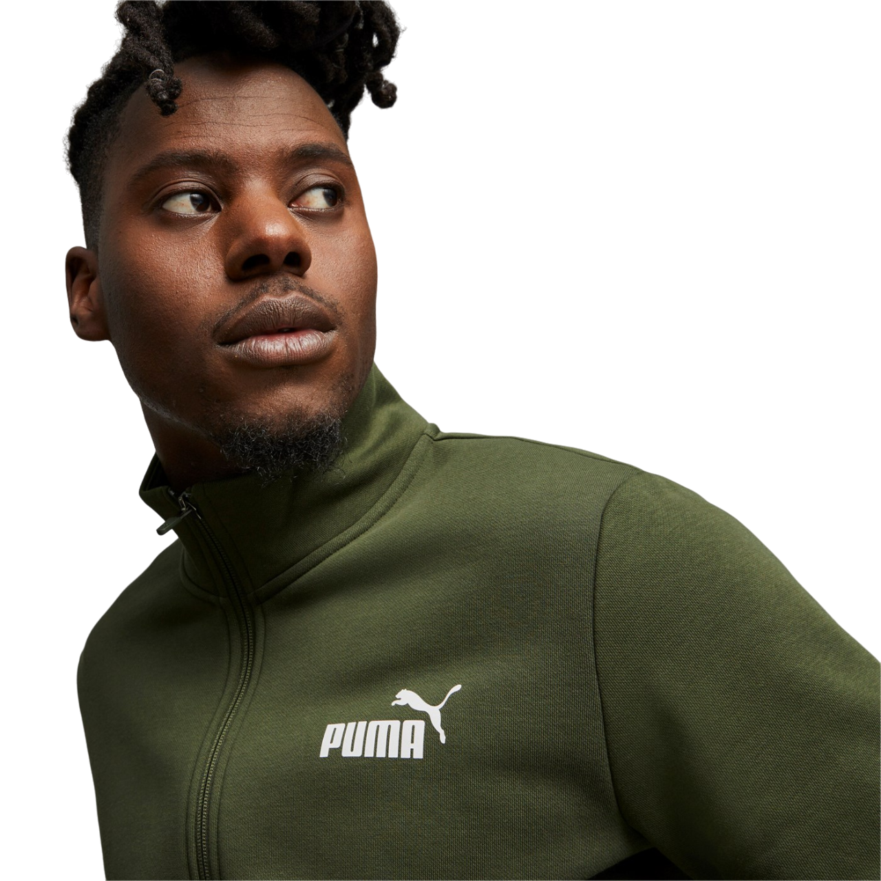 Puma Tuta da uomo in cotone con cerniera Clean Sweat Suit FL 585841 31 mirto