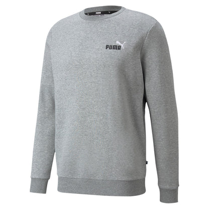 Puma Felpa girocollo con logo piccolo ESS+ Embroidery Logo Crew FL 589249 03 Medium Gray Heather