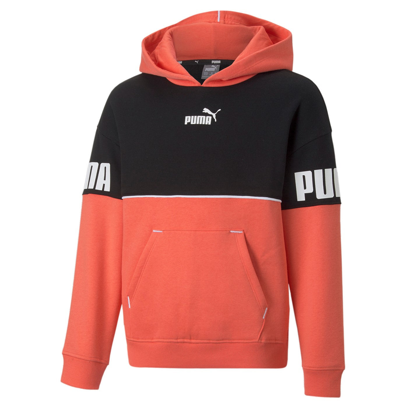 Puma Felpa da ragazzo con cappuccio Power Colourblock 670205 35 salmone