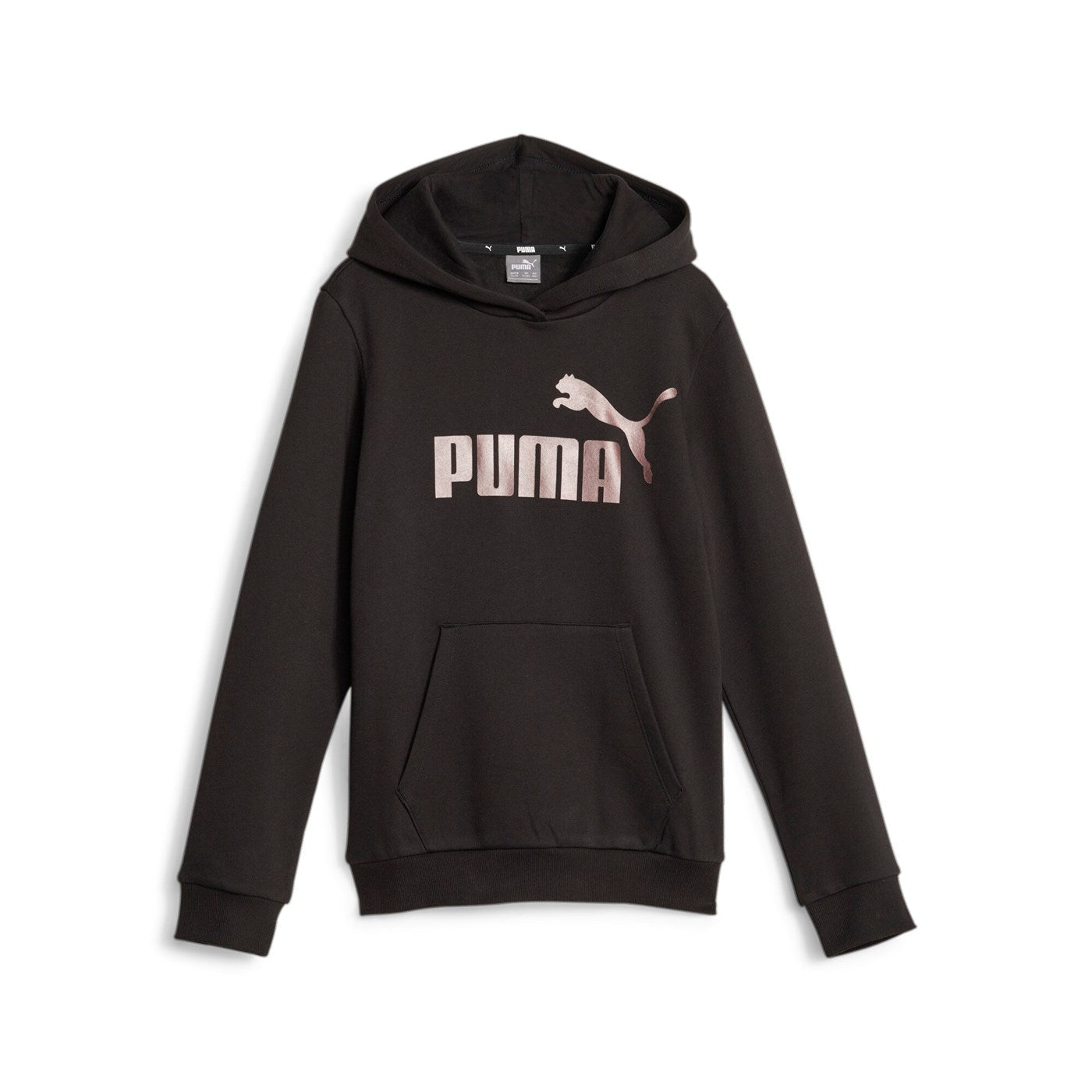 Puma felpa da ragazza con cappucio e logo grande 670310-56 nero-bronzo