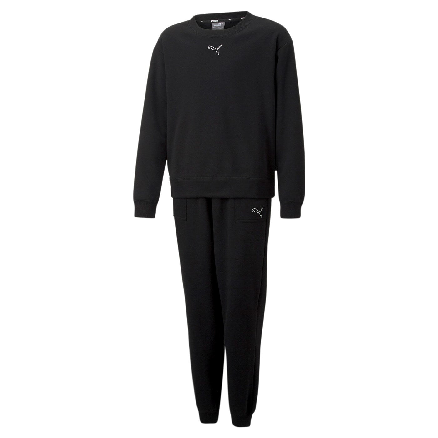 Puma Tuta Sportiva da ragazza Felpa girocollo e pantalone con elastico 670734  01 nero