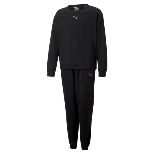 Puma Tuta Sportiva da ragazza Felpa girocollo e pantalone con elastico 670734  01 nero