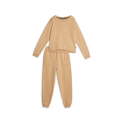 Puma Tuta Sportiva da ragazza Felpa girocollo e pantalone con elastico 670734-84 tortora