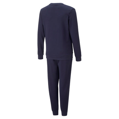 Puma tuta da ragazzo con felpa girocollo e pantalone con polsino alla caviglia Logo Sweat TR B 670885 06 blu