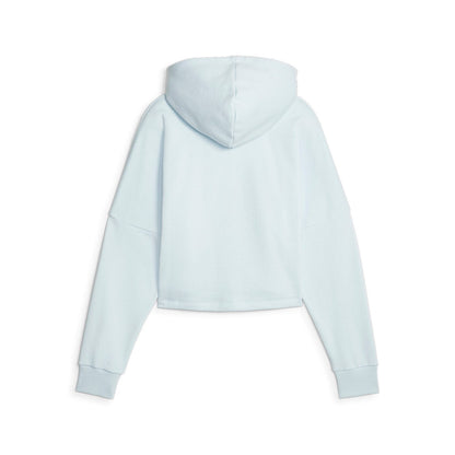 Puma Felpa corta con cappuccio da ragazza con stampa logo 671134 69 celeste