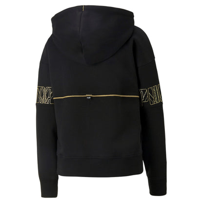 Puma Felpa con cappuccio da donna in velluto Power Deco Glam 671756 01 black