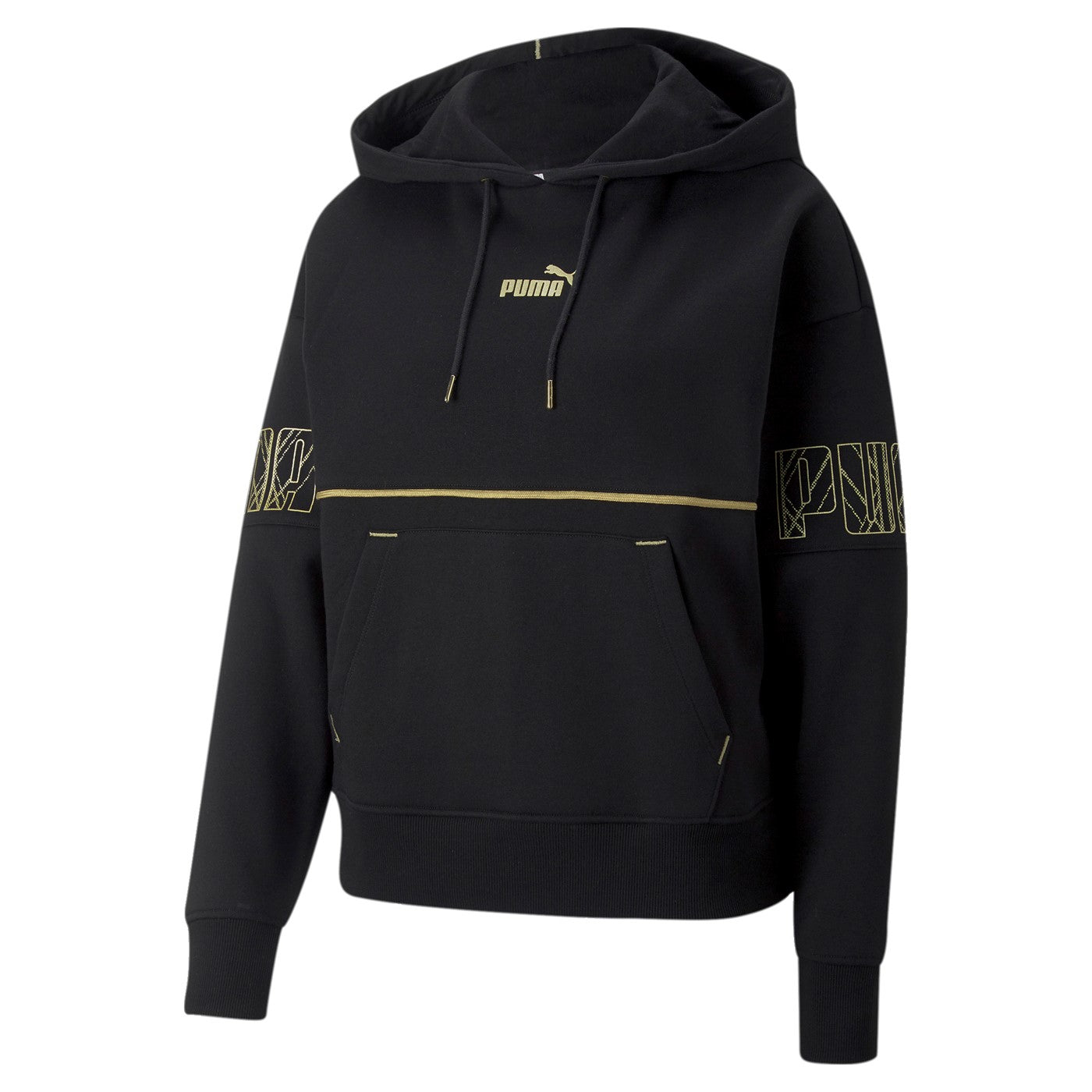 Puma Felpa con cappuccio da donna in velluto Power Deco Glam 671756 01 black