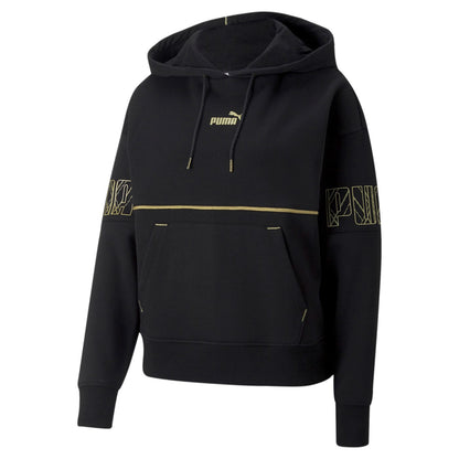 Puma Felpa con cappuccio da donna in velluto Power Deco Glam 671756 01 black