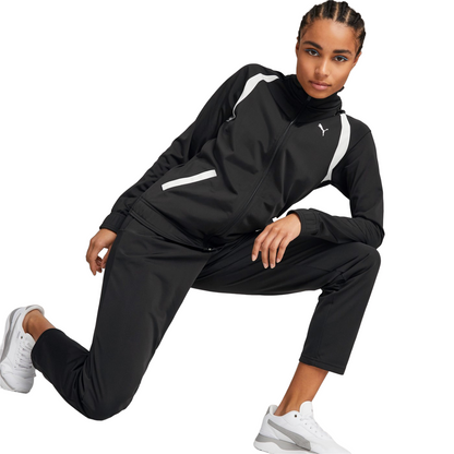 Puma Tuta sportiva da donna in poliestere con cerniera intera Classic Tricot 675234-01 nero