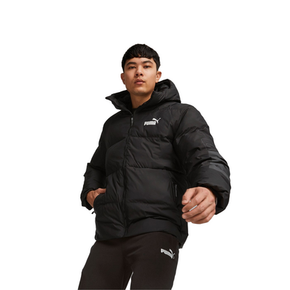 Puma Giacca a piumino sintetico da uomo con cappuccio Power 675389-01 nero