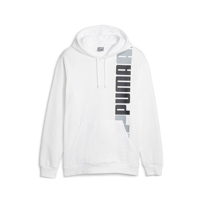 Puma Felpa con cappuccio da uomo e stampa logo grande 675919-02 bianco