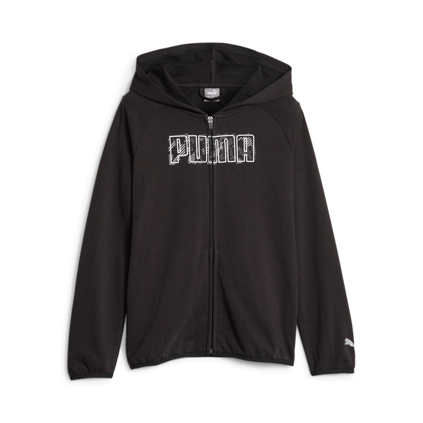 Puma felpa sportiva da ragazzo con cappuccio e cerniera intera Activ Sport 676291-01 nero