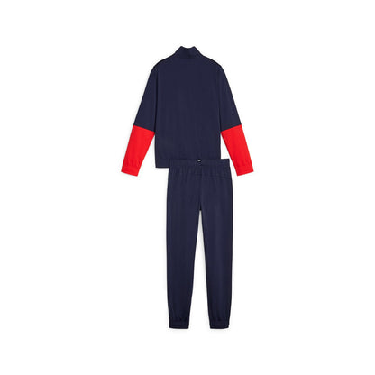 Puma tuta sportiva da ragazzo in poliestere Colorblock 676373-06 blu-rosso