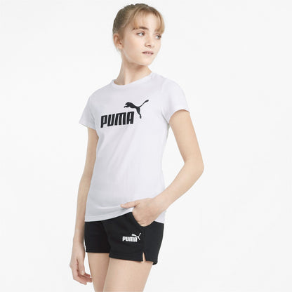 Puma competo in cotone da bambina T-shirt e Pantaloncino 846936 02 bianco nero