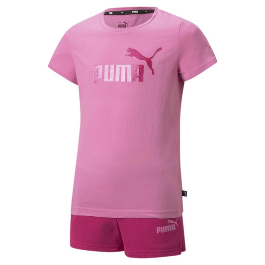Puma competo in cotone da bambina T-shirt e Pantaloncino 846936 15 opera mauve