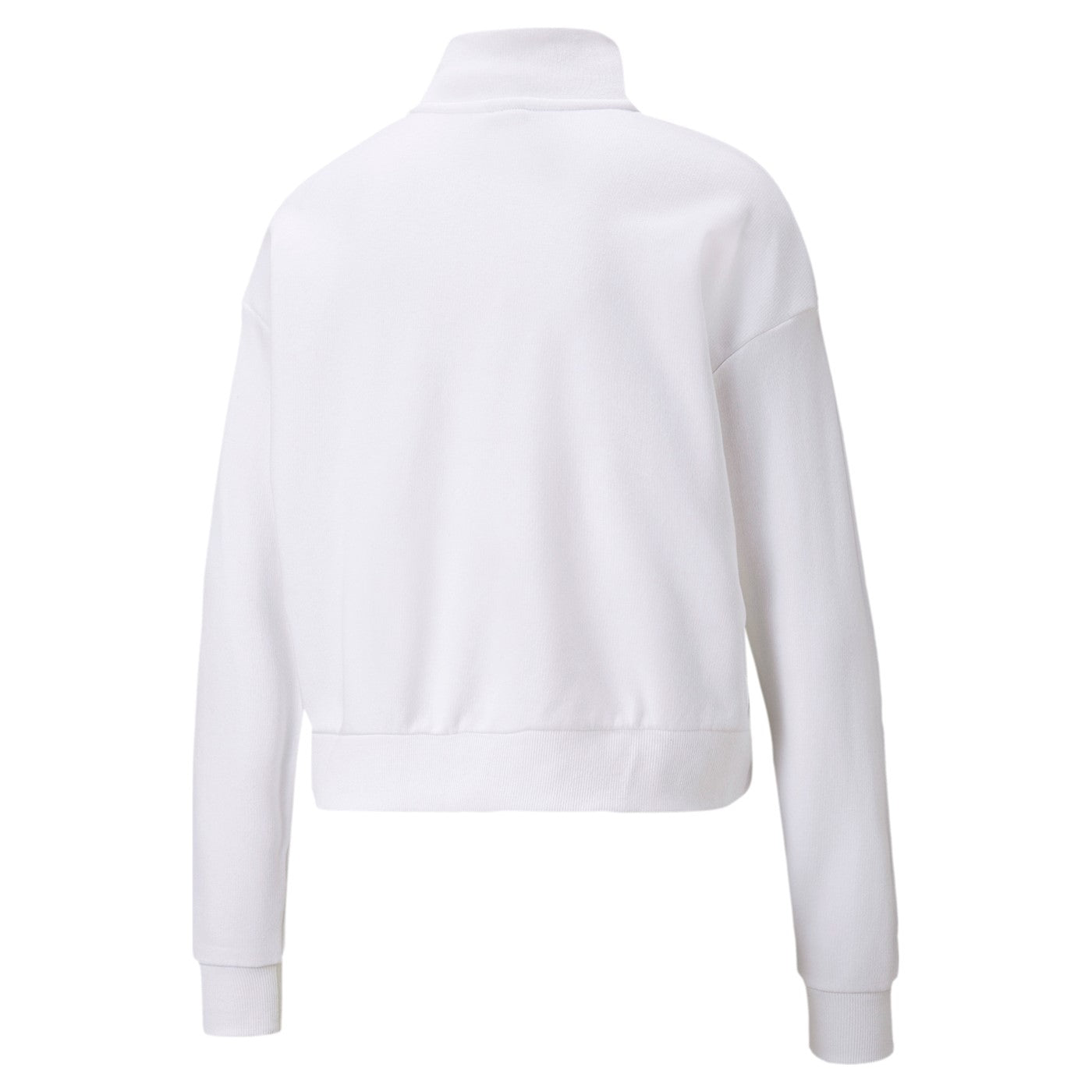 Puma felpa da donna con mezza abbottonatura Power Tape Crew 847124-02 bianco