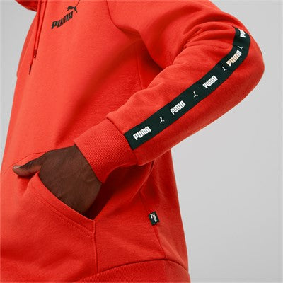 Puma felpa da uomo con cappuccio e tasca anteriore a marsupio ESS+ Tape 849040 33 rosso