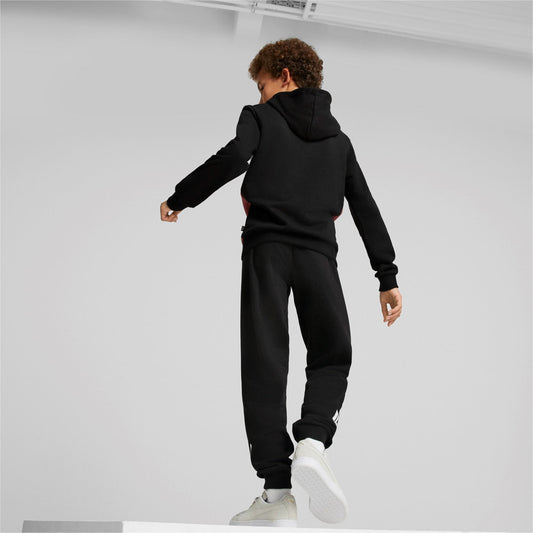 Puma Felpa da ragazzo con cappuccio Colorblock Hoodie Tr B 849082 57 black-warm earth-white