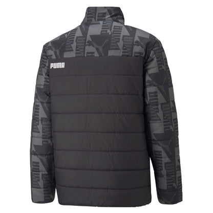 Puma Giacca da uomo trapuntata e stampa ESS Padded AOP Jacket 849347 01 nero