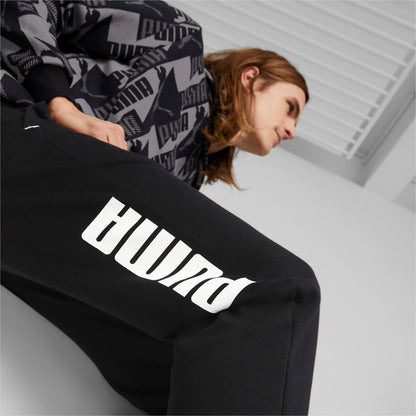 Puma Pantalone sportivo da uomo in felpa con polsino al fondo Power 849852 01 nero