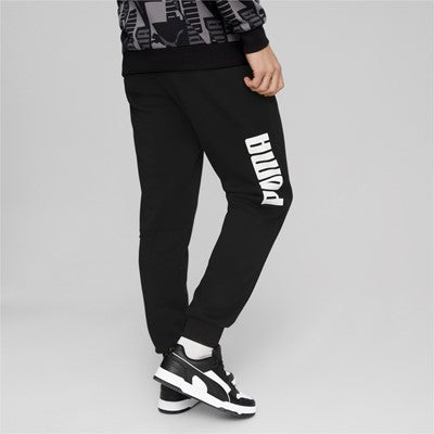 Puma Pantalone sportivo da uomo in felpa con polsino al fondo Power 849852 01 nero