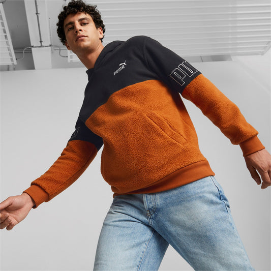 Puma Maglia Pile con Cappuccio Power Winterized 849854 64 arancio nero