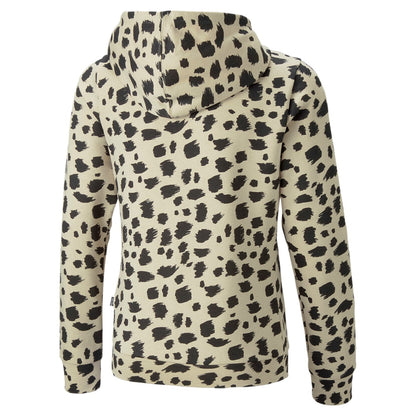 Puma Felpa da bambina e ragazza con cappuccio e zip intera Ess Animal AOP 673517-88 granola