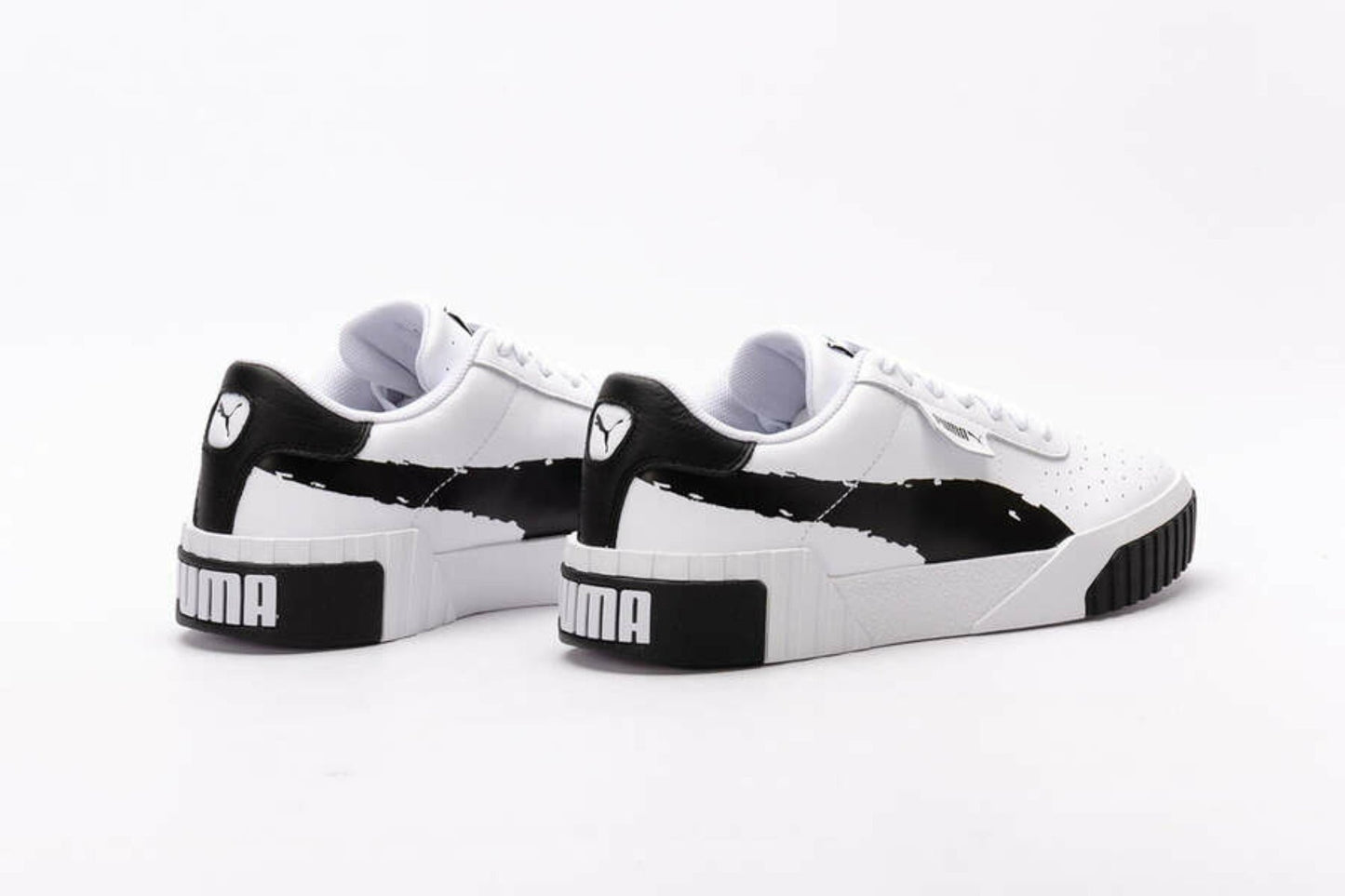 Puma scarpa sneakers da donna Cali Brushed 373896 01 bianco nero