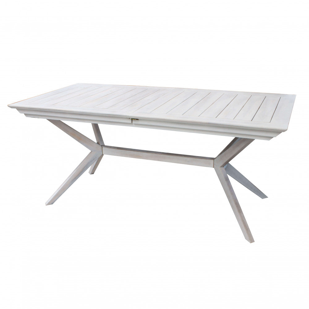 Tavolo allungabile Bali 150/200 x 90 in legno di acacia bianco