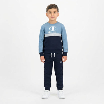 Champion tuta sportiva junior in cotone felpato Sweatsuit 307721 BS501 blu