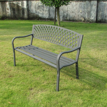 Panchina in acciaio verniciato antracite 128x56x85 cm peso 18 kg