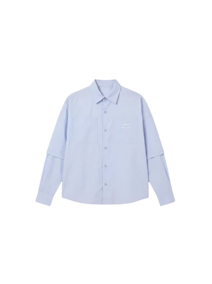 PxP Camicia doppia manica elegante 2633311 celeste