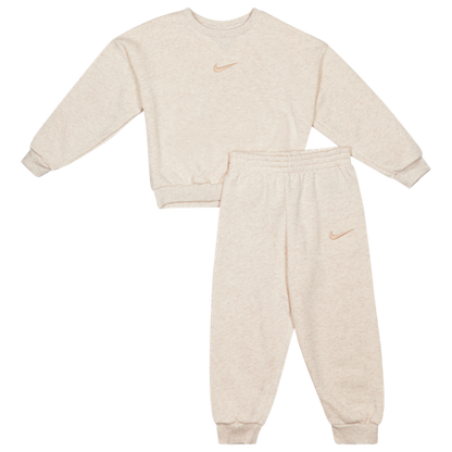 Nike tuta da bimbo in cotone felpato con felpa girocollo Essential 56M188-W67 avorio