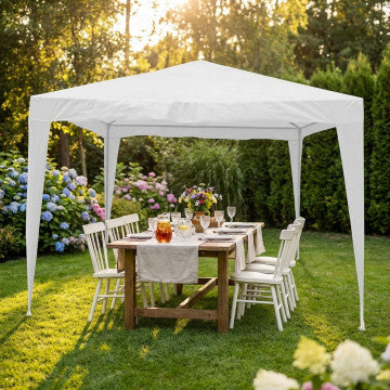 Gazebo struttura acciaio telo poliestere bianco 3x3 metri peso 6kg