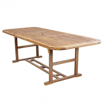 Tavolo rettangolare allungabile 180/240 x 100 cm in legno acacia massiccio